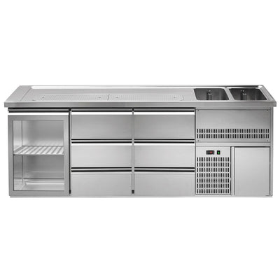 GGM Gastro Premium PLUS Výčepní Pult 2500 mm 6 Zásuvek