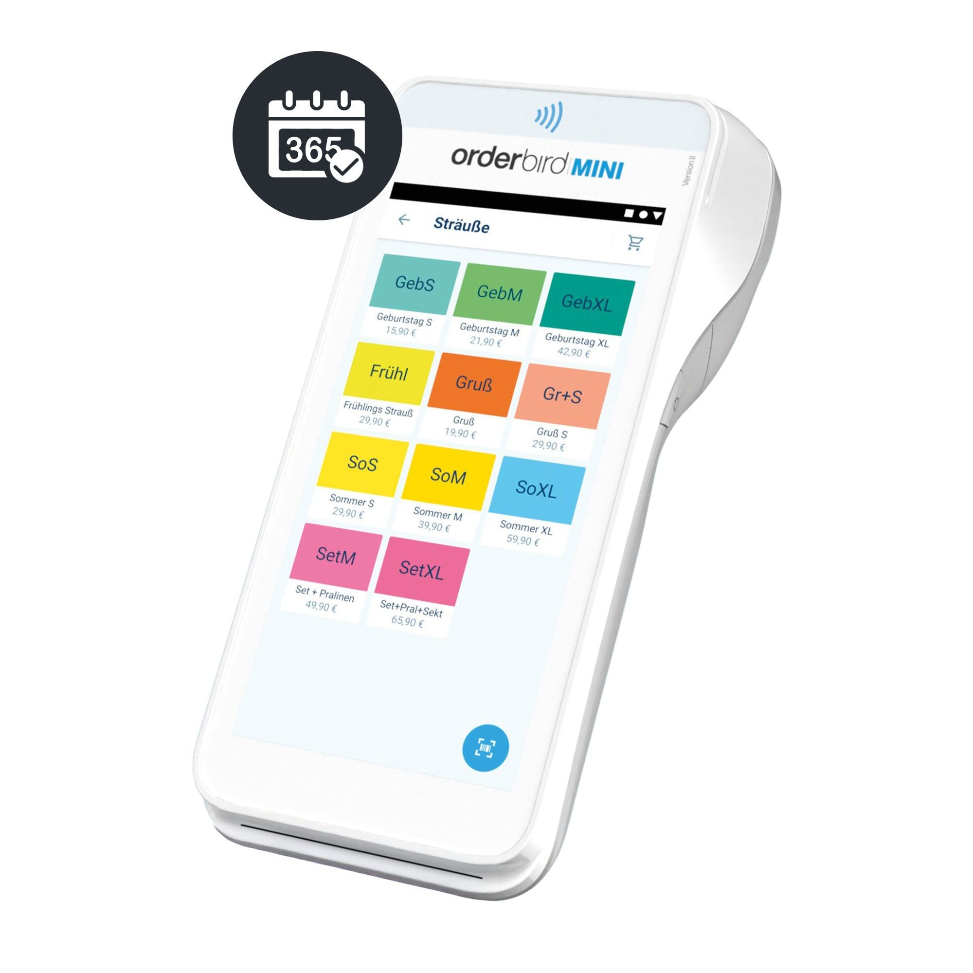 ORDERBIRD MINI Kassensystem mit Bon-Drucker und Kartenleser 12 Monate