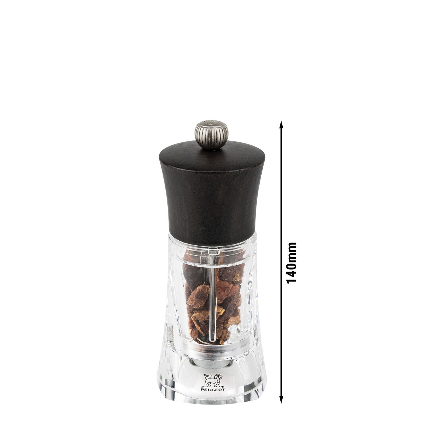 PEUGEOT OLÉRON Chilli-Mühle Holz/Acryl Schokolade 140 mm 6 Stück